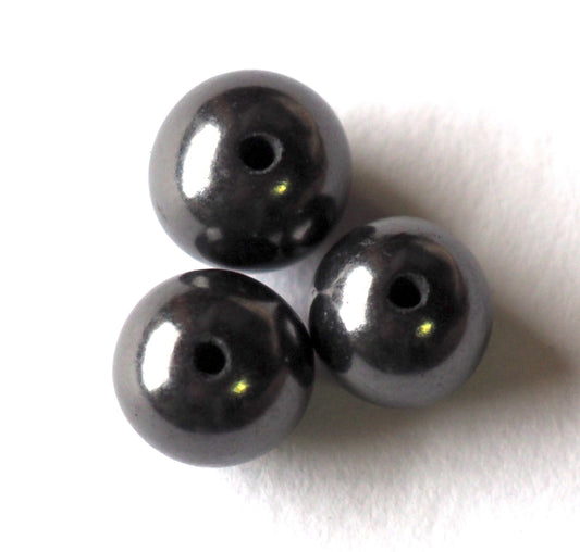 シュンガイトビーズ  約12mm